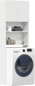 859127 vidaXL Шкаф за перална машина бял 64x24x190 cm Инженерна дървесина