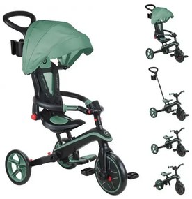 Детска триколка 4 в 1 GLOBBER EXPLORER TRIKE FOLDABLE, сгъваема, цвят маслина