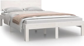 810491 vidaXL Рамка за легло, бяла, бор масив, 120х200 см
