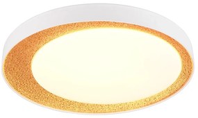 Бяло-светлокафяво LED осветително тяло за таван ø 45 cm Aleta – Trio