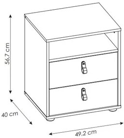 Нощно шкафче Miden 2S