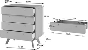 Тъмнокафяв висок скрин от декор от орех 80x88 cm Caitlin – Støraa