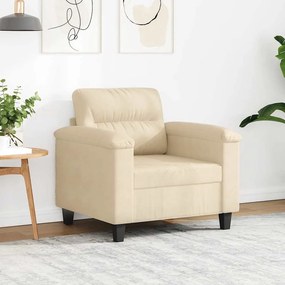 359553 vidaXL Кресло, кремави, 60 см, микрофибърен текстил
