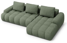 Зелен сгъваем/с място за съхранение ъглов диван (десен ъгъл) Linz – Cosmopolitan Design