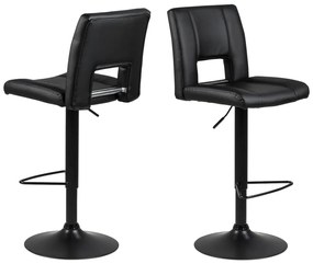 Черен бар стол с регулируема височина Sylvia - Actona