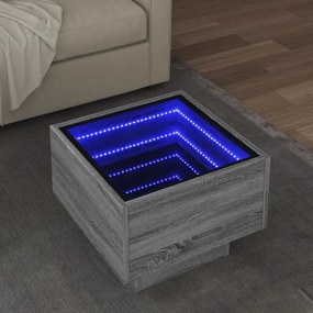 Sonata H Помощна маса с LED сив сонома 40x40x30 см инженерно дърво