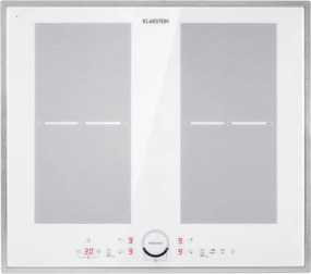 Klarstein Delicatessa 60 Prime, индукционен плот, 4 зони, 7000 W, таймер, бял
