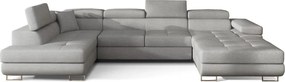 Светлосив разтегателен ъглов диван с място за съхранение (ляв ъгъл U форма) Rodrigo – ELTAP