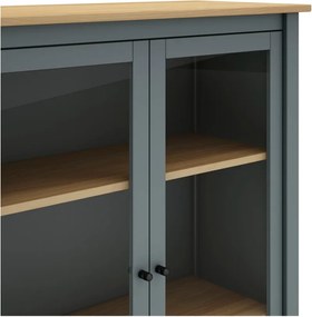 Витрина сиво-зелена от масивен бор 90x110x40 cm Misti – Marckeric