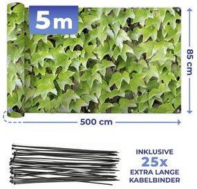 Зелен пластмасов балконски параван 500x85 cm Wilder Wein – Maximex