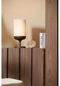 Тъмнокафява настолна лампа с текстилен абажур (височина 50 cm) Dania – Light &amp; Living