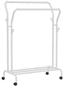 Мобилна стойка за дрехи LINEA, бяла