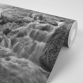 Самозалепващ тапет – Черно-бели високопланински водопади