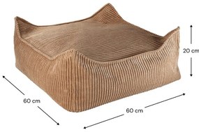 Кафяв детски пуф от рипсено кадифе Square – Wigiwama