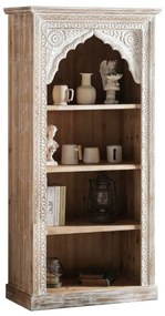 Лавица DKD Home Decor Бял Естествен Ела Дървен MDF 80 x 38 x 162 cm