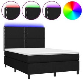 3134791 vidaXL Боксспринг легло с матрак и LED, черно, 140x190 см, плат