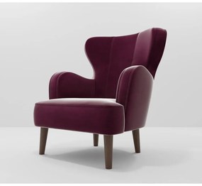 Кресло от кадифе в цвят бордо Riviera - Ropez