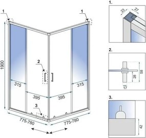 Душ кабина Rea Punto 80x80 Copper Brush