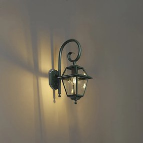 Класически външен стенен фенер тъмнозелен IP44 - Berta