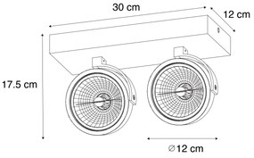 Дизайнерски прожектор тъмно бронз 2-светлина въртящ се и наклонен - Go