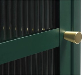 Зелена метална витрина Bronco, височина 160 cm - Unique Furniture