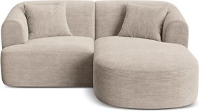 Светлокафяв ъглов диван от рипсено кадифе (десен ъгъл) Campi – Cosmopolitan Design