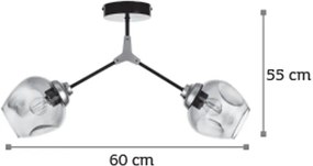 Плафон InLight 6129-2 2-lamp-Nikel - Black