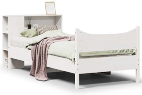 3323315 vidaXL Рамка за легло без матрак, бял, 100x200 см, бор масив
