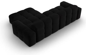 Ъглов диван от черно кадифе (десен ъгъл) Kendal - Micadoni Home