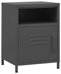 336222 vidaXL Нощно шкафче, антрацит, 35х35х51 см, стомана