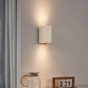 Модерен стенен аплик бежов GU10 50mm квадратен 2-светлинен - Sandy