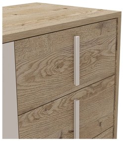 Сиво-естествен нисък скрин от декор от дъб 140x80 cm Millay – Marckeric