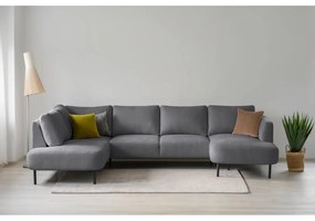 Тъмносив ъглов диван (ляв ъгъл/"U" форма) Hero – Scandic