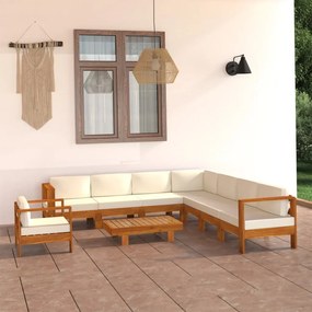 3057941 vidaXL Градински комплект с възглавници, 9 части, 100x60 см, акациево дърво