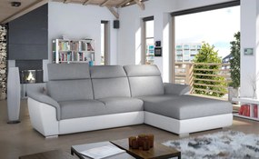 Ъгъл диван Trieste-Right-White - Light gray