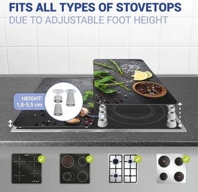 Комплект от 2 капака за печка от сиво стъкло Universal Herbs - Wenko