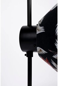 Черна подова лампа с текстилен абажур (височина 158 cm) Jaylee – White Label