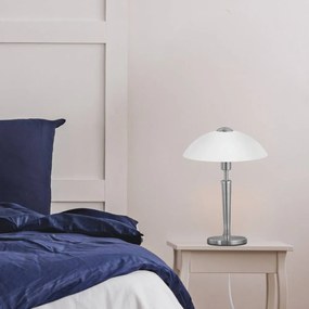 Сива затъмняваща се настолна лампа със стъклен абажур (височина 35 cm) SOLO 1 – EGLO