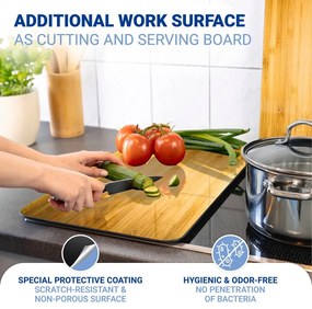 Капаци за печка 2 бр. от закалено стъкло 52x30 cm Wooden – Maximex