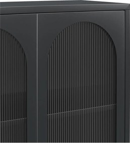 Черна метална витрина 80x186x40 cm Luna – Støraa