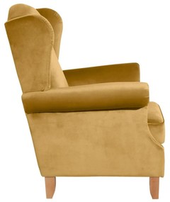 Жълто кадифено кресло Ушато кадифе Verita - Max Winzer