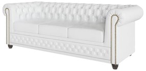 Бял разтегателен диван в имитация на кожа 203 cm York - Ropez