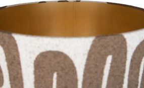 Japandi vloerlamp beige met kap bruin en beige gestreept 50cm - Simplo