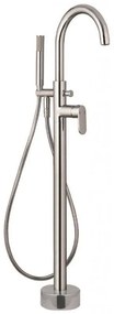 Стоящ смесител за вана ICL 8213C, месинг, хром, подово захранване, с шлаух и слушалка, 110.4x25см