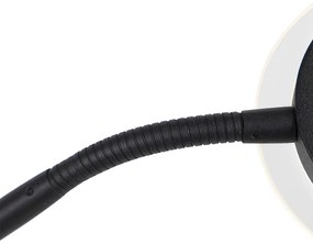 Модерна подова лампа черна с LED и лампа за четене - Divine