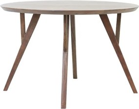 Кафява кръгла трапезна маса с акациев плот ø 120 cm Quenza – Light &amp; Living