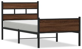 4017337 vidaXL Рамка за легло без матрак кафяв дъб 90x200 см инженерно дърво