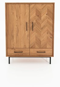 Шкаф от дъбова дървесина в естествен цвят 97x125 cm Abies - The Beds