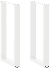 4013221 vidaXL Крака за бар маса, U-образни, 2 бр., бели, 50x(90-91) см, стомана