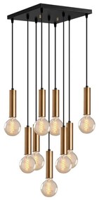 Подвесен полилей на кабел TEMPO 9xE27/40W/230V златист